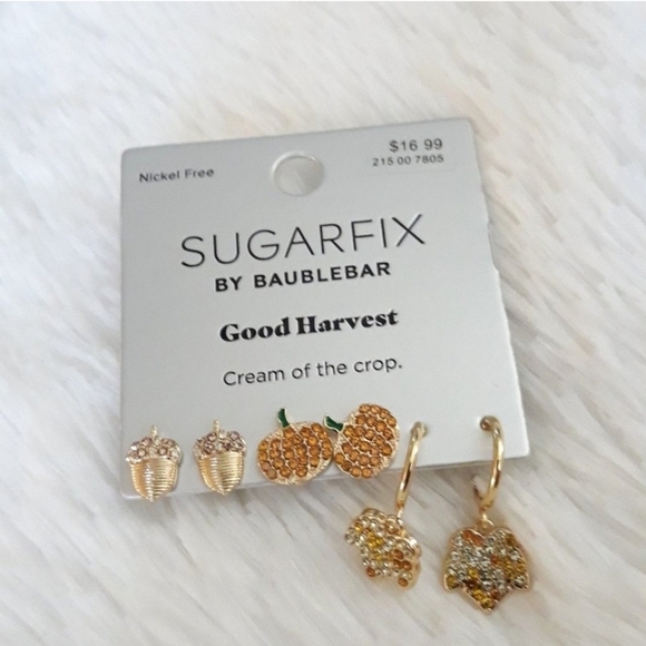 🔹️SUGAR FIX “Good Harvest” Cream of the Crop ~ 3 Pair Earring Set ~ NEW!!!✨️🍍 - Picture 2 of 5